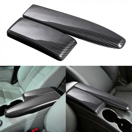 2PCS Carbon Fiber Look Car Center Armrest Box Panel Cover For Benz C W204 E W212