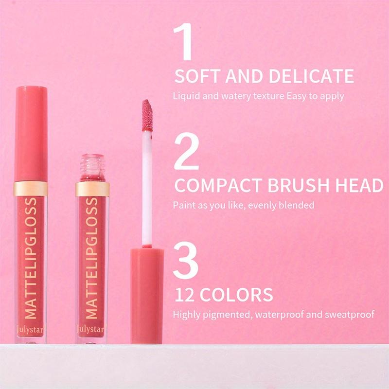 Återfuktande sexigt läppglans smink Sammet Matt Vattentät Långvarig Inte lätt att fästa på koppar Ej blekande läppglans