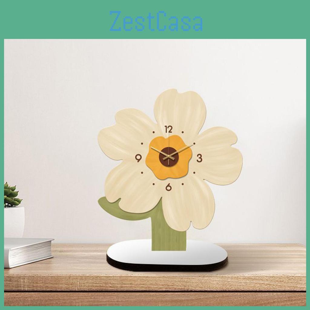 Desk Clock Silent Analog Decorative Nonticking Tabletop Ornament For Shelf Office Bedroom