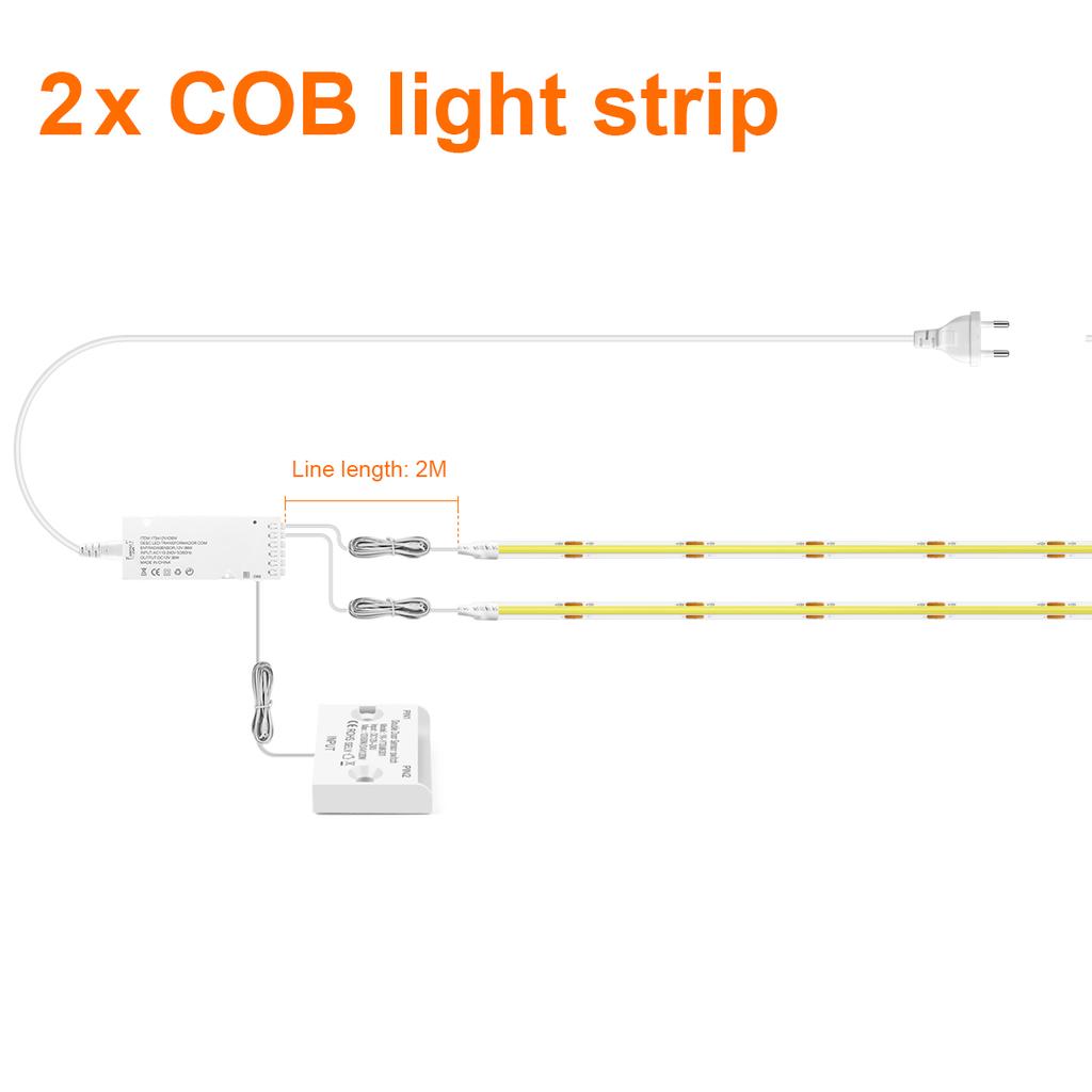 Door Sensor Control COB LED Strip Light Tape Wardrobe Bookcase Showcase Shelf Under Cabinet Backlight Lamp IR Proximity Switch