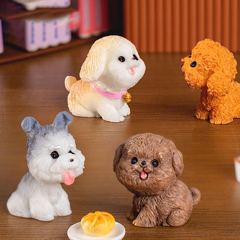 Cute Resin Mini Dog Puppy Animal Miniature Figure Home Ornament For Fairy Garden Micro Landscape Kawaii Potted Decorations