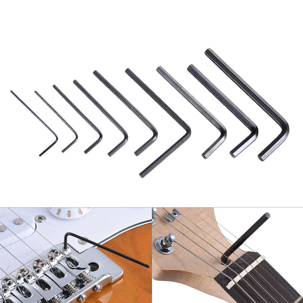 9pcs Guitar Bass Neck Bridge Screw Truss Rod Adjustment Wrench Set Repair Tool