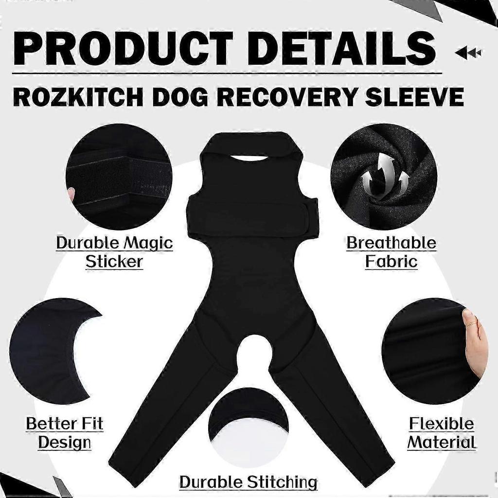 Dog Surgery Recovery Sleeve Rear Right Left Leg, Pet Prevent Licking Wound Elbow Brace Protector, Dog Recovery Suit Cone Collar Alternative for Sprain