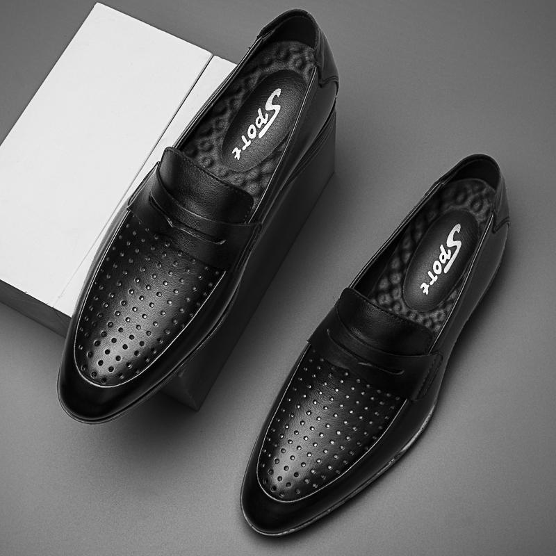 Minimalist Design Men Formal Shoes Classic Business Male Flats Elegantes Men'sDress Shoes Genuine Leather Wedding Party Loafers