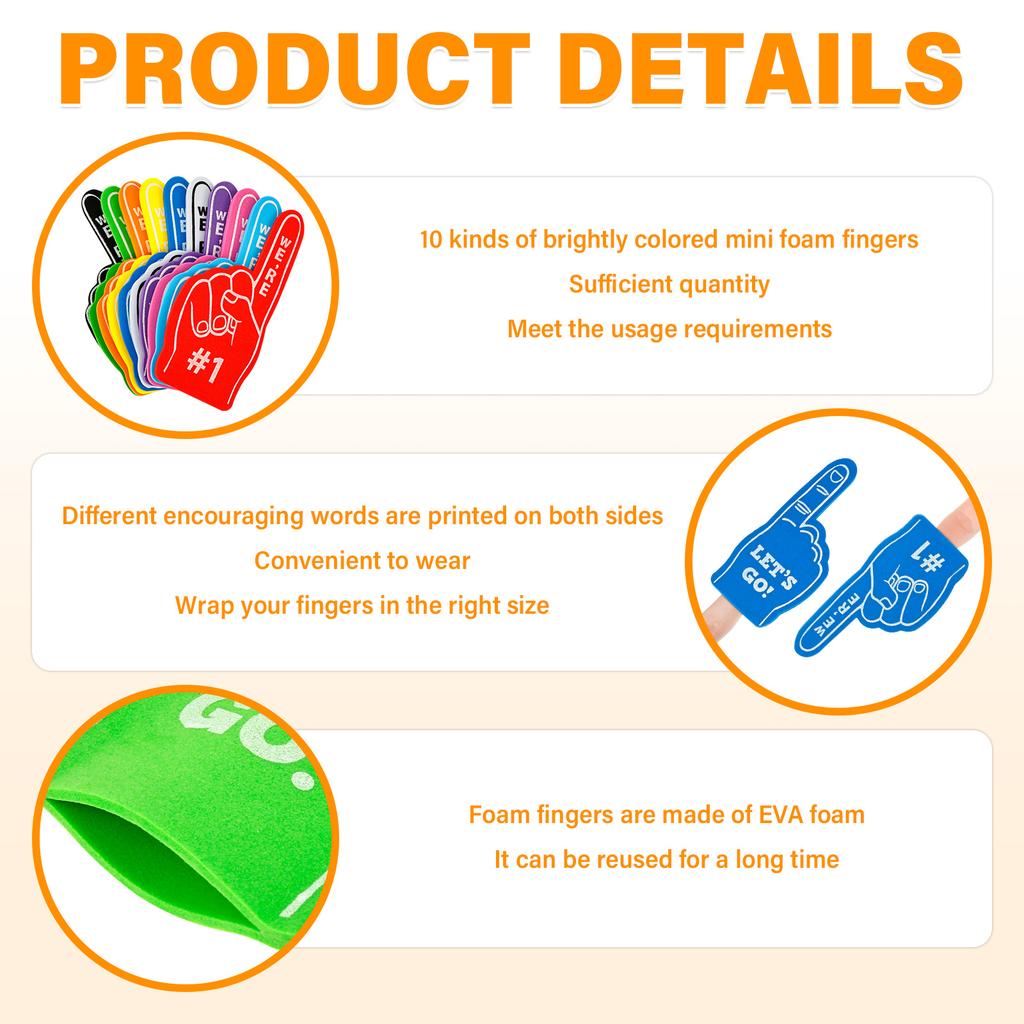 50/150 st Hejarklackshandskar Nr 1 Spel Hejarklackshandskar Tecknad JätteHejarklack Nr 1 Finger för Hejarklack Hejarklacksfest