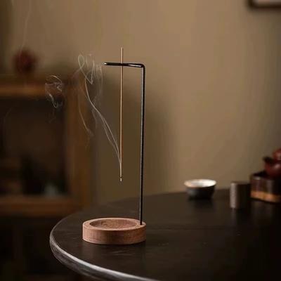 Hořák na vonné tyčinky vzhůru nohama Držák na vonné tyčinky Dřevěný kulatý podnos na vonné tyčinky Ornament Ložnice Domácí dekorace na jógu