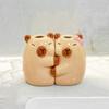 Cartoon Couple Toothbrush Rack Creative Makeup Brush Storage Shelf  Bathroom Accessories