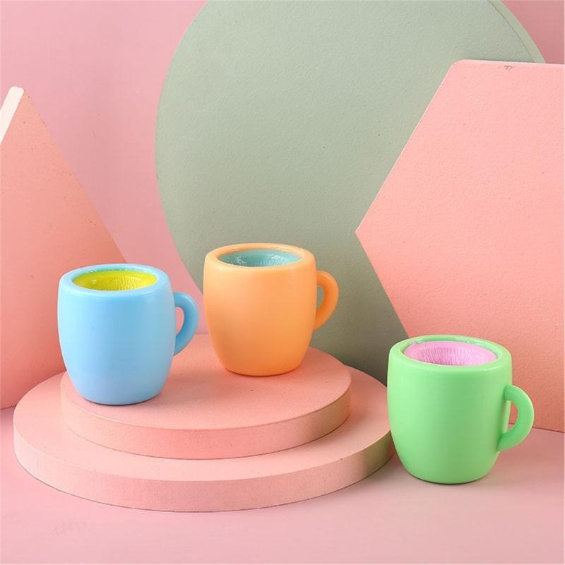 Squeeze Squirrel Stress Relief Toy Kids Popup Cartoon Squeezable Ball Toy Pinch Cup Decompression TPR Toy for Autisms