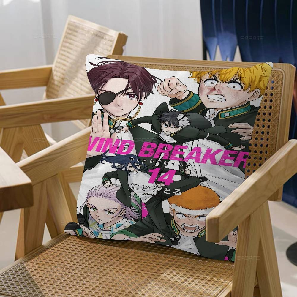Japanese Anime Wind Breaker Cushion Cover Pillow Cover Decor Pillowcase Printed Cushion Case For Couch