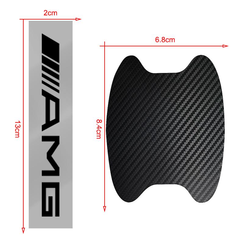 Car Door Sticker Carbon Fiber Scratches Auto Handle Protection Film For Mercedes Benz AMG GLE GLS GLC CLA GLB ML C500 C200 C300 W204 W206 W212 W203