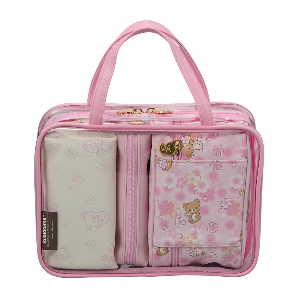 Rilakkuma Travel Pouch Set 7122 RK46. Pink Sakura