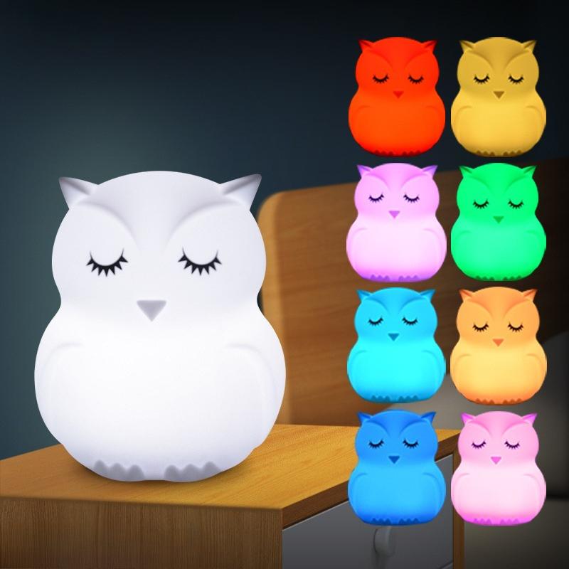 Penguin, Fox, Owl, Monkey Small Night Light: Novel and Unique Silicone Lamp, Creative Ambient Color-Changing Light