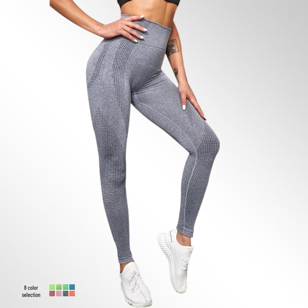 Cross-Border Dot Jacquard High-Waisted Yoga Pants - Tummy Control, Hip-Lifting, Quick-Dry, Breathable Fitness Wear