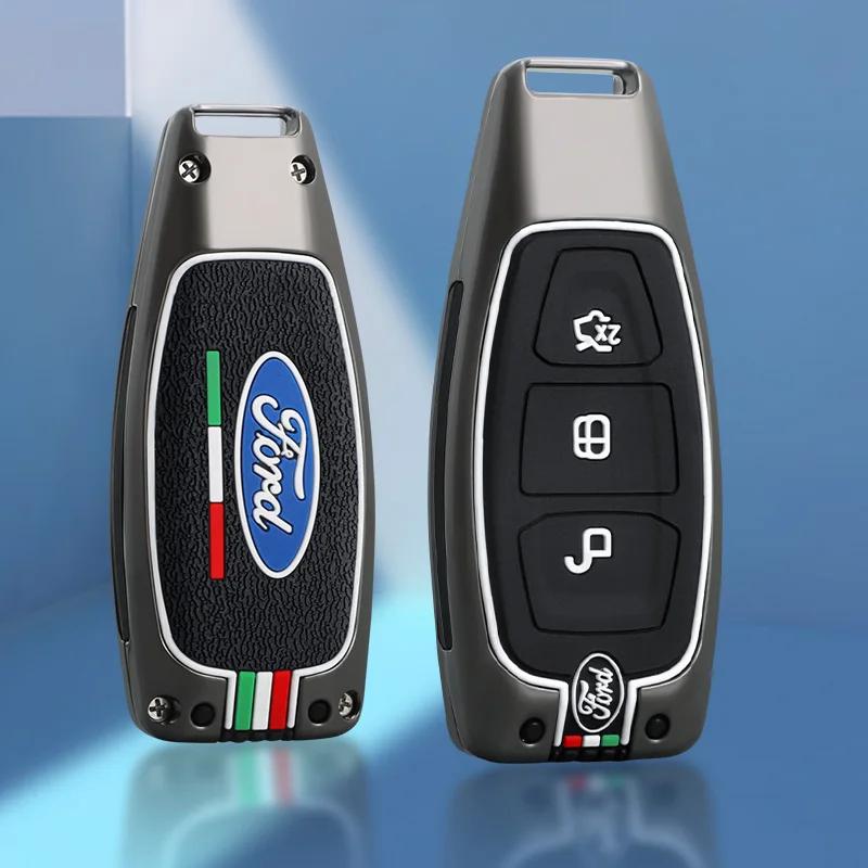 QVEE1 Zinc Alloy Car Remote Key Cover Case Shell Bag For Ford Fiesta Focus Ecosport Kuga C-Max S-Max Tourneo 2017 Keychain Accessories