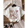 Graphic Print T-shirt, Short Sleeve Crew Neck Casual Top for Summer & Spring, Women's Clothing