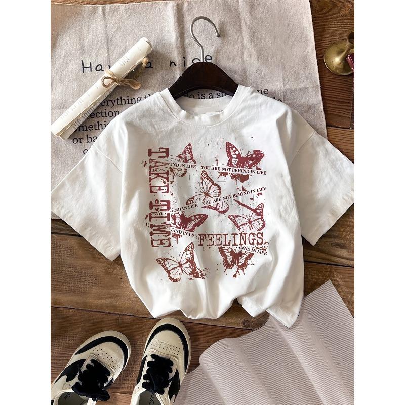 Graphic Print T-shirt, Short Sleeve Crew Neck Casual Top for Summer & Spring, Women's Clothing