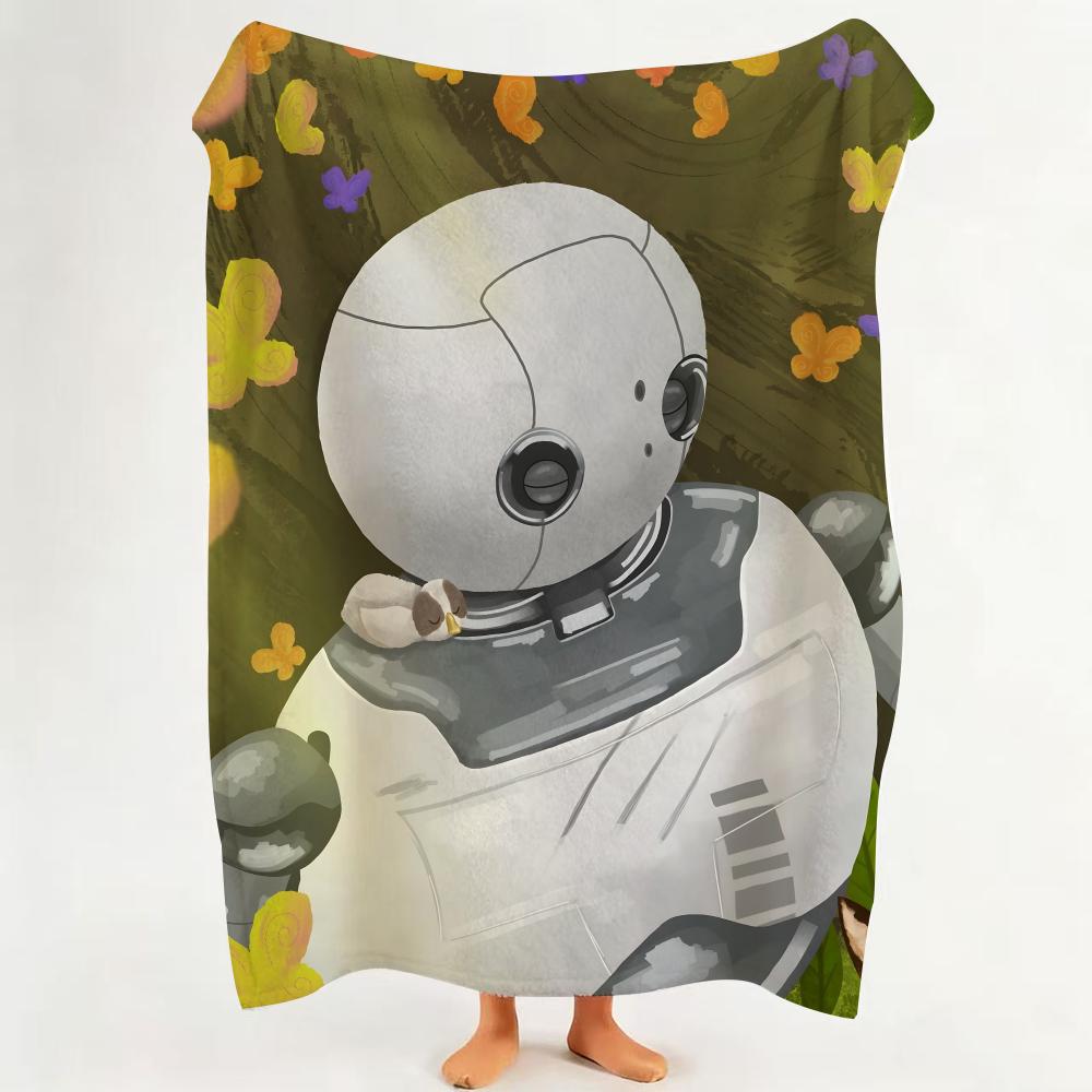Movie T The W Wild R Robot Throw Flannel Throw Blanket Suitable for Sofa Living Room Bedroom