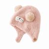Double Pom Pom Kids Knit Hat Ear Protection Pom Pom Hat Cartoon Baby Winter Hat  for Babies