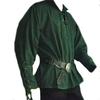 Medieval Clothing Men's Retro Stand-up Collar Strap Loose Top Performance Clothing