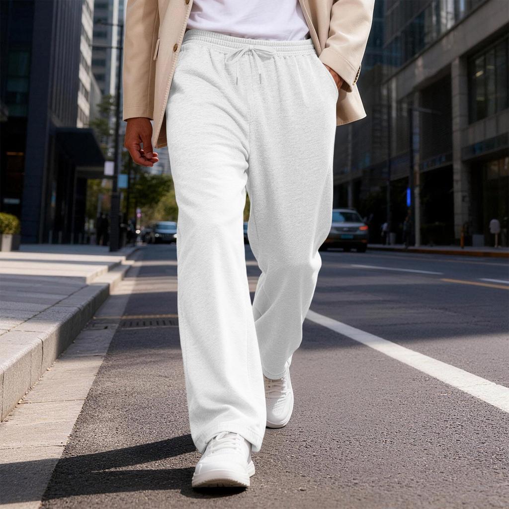 Men's Elastic Waist Drawstring Loose Casual Pants | Comfortable Relaxed-Fit Trousers For Daily & Weekend Wear
