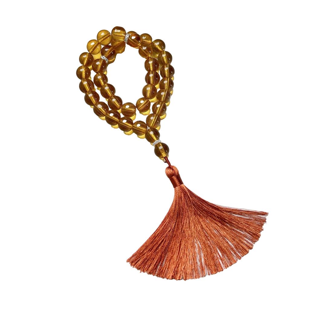 Elegant Jewelry Glass Bracelet Rosary Beads with Fringe for Prayer and Mindfulness Wrist Jewelry Glass Rosary