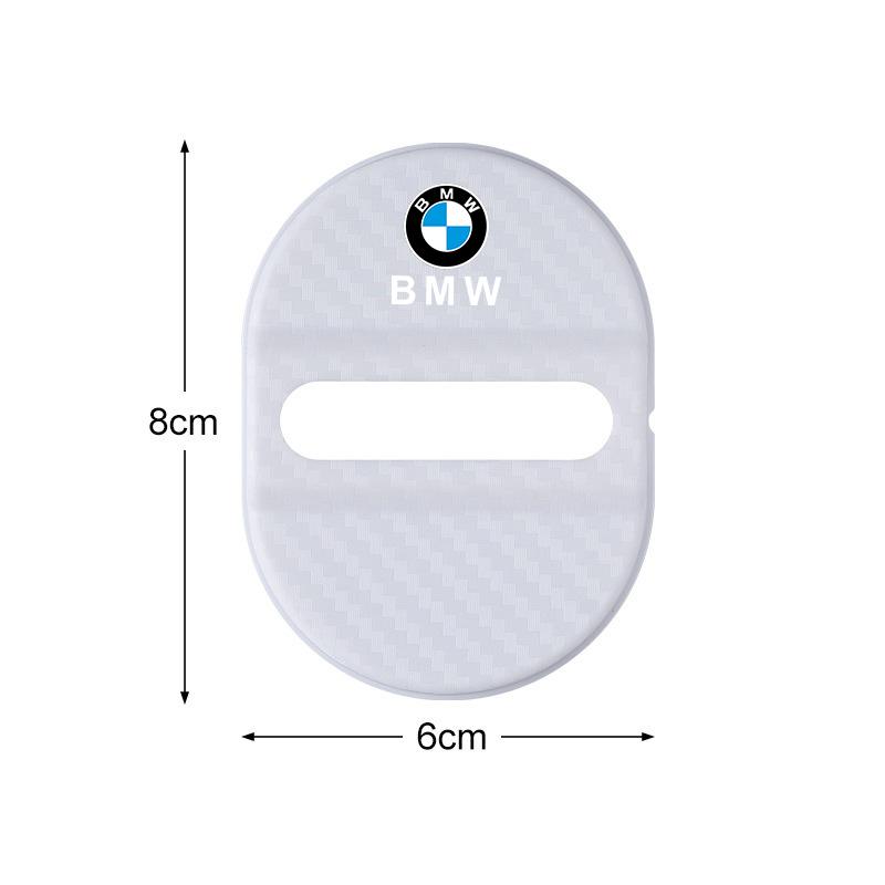 BBIO8 4Pcs Carbon Fibre Car Door Mute Damping Cushion ABS Car Door Lock Buckle Cover For BMW M E90 G26 E60 E46 F10 F30 E39 E36 F20