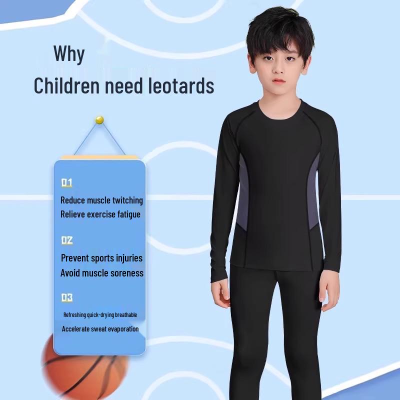 Children's Quick-Drying Sports Suit: Boys Basketball Compression Shirt & Football Base Layer for Spring Training