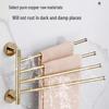 Rotatable Gold Foldable Copper Towel Rack - Punch-Free Multi-Bar for Bathroom