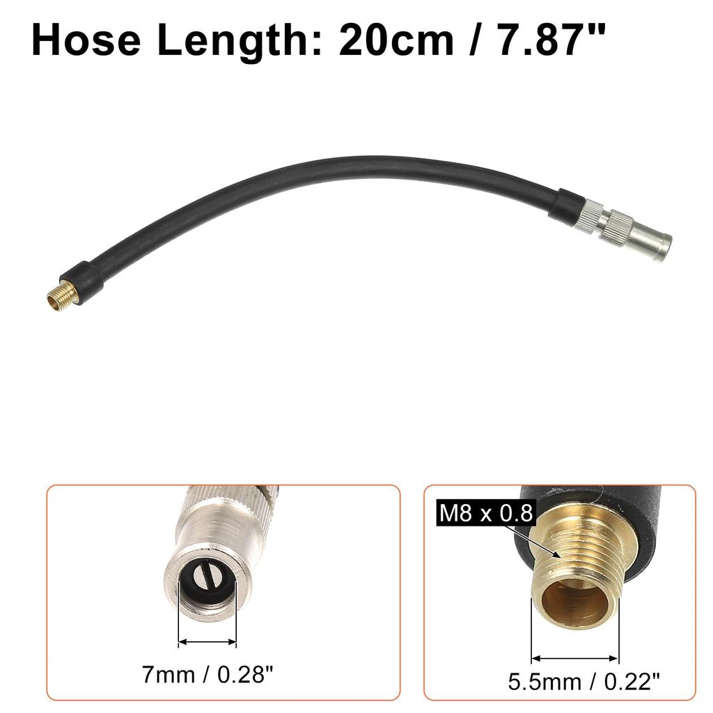 X AUTOHAUX Tube Tire Valve Connection Pipe Flexible Copper Rubber Air Chuck Inflator Compressor