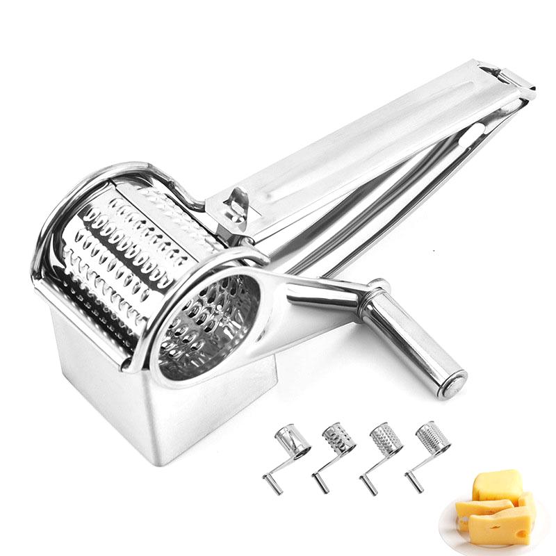 5 In 1 Edelstahl Käsehobel Reibe 4 Manuelle Dreh-Käsereibe Multifunktionale Reibe Butter Schneider Küchenhelfer