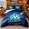Set Biancheria da Letto Stampato 3 Pezzi Olympique Lyonnais FC Fantasia Lenzuolo Federa per Decorazione Camera da Letto