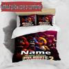 3pcs Duvet Cover Set (1*Duvet Cover + 2*Pillowcase, Without Core), Custom Name Five Nights At Freddy's Pattern Bedding Set, Home Bedroom Decor Gift