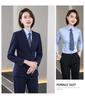 Unisex Professional Blue Suit Set for Civil Servant Interviews, Plus Size Available, Ideal for Hotel Work and Commuting.