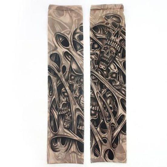 Unisex rekbare UV-bescherming Fietsen Outdoor Fake Slip On Tattoo Arm Sleeve