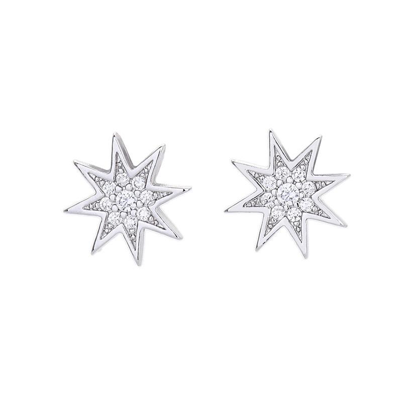 Octagonal Star Earrings Sweet Small Fresh Forest Female Student Hexagram Earrings