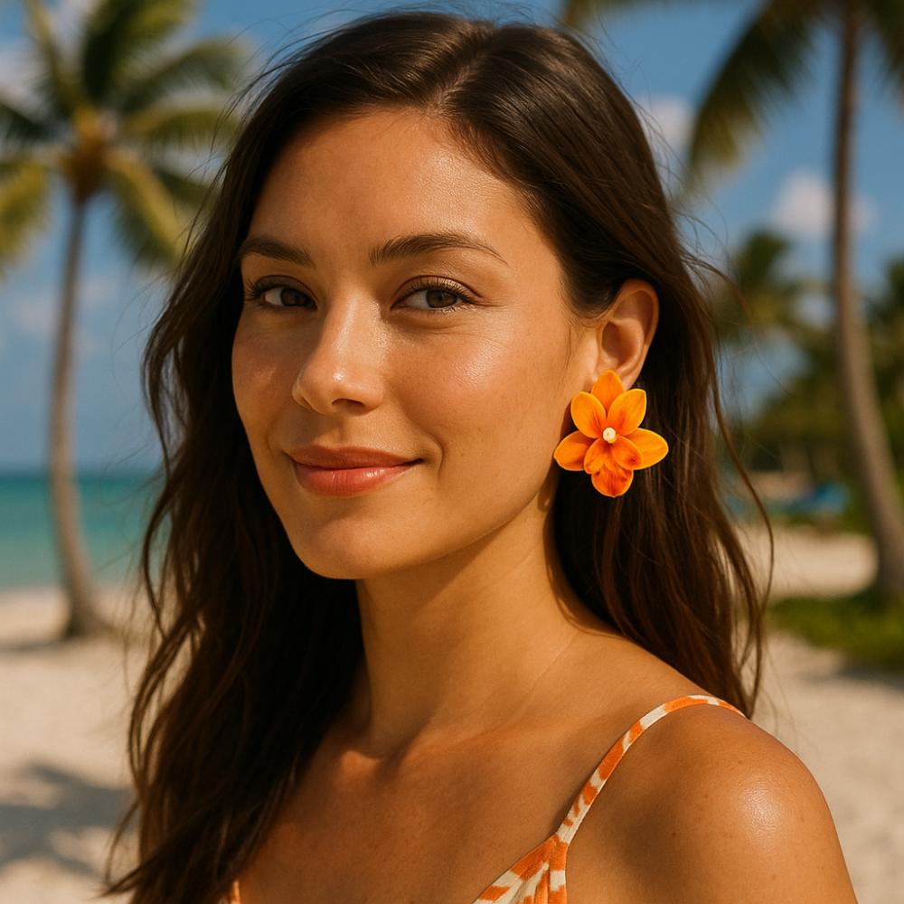 Bohemian Women's Vacation Earrings Exaggerated Temperament Flower Earrings Jewelry