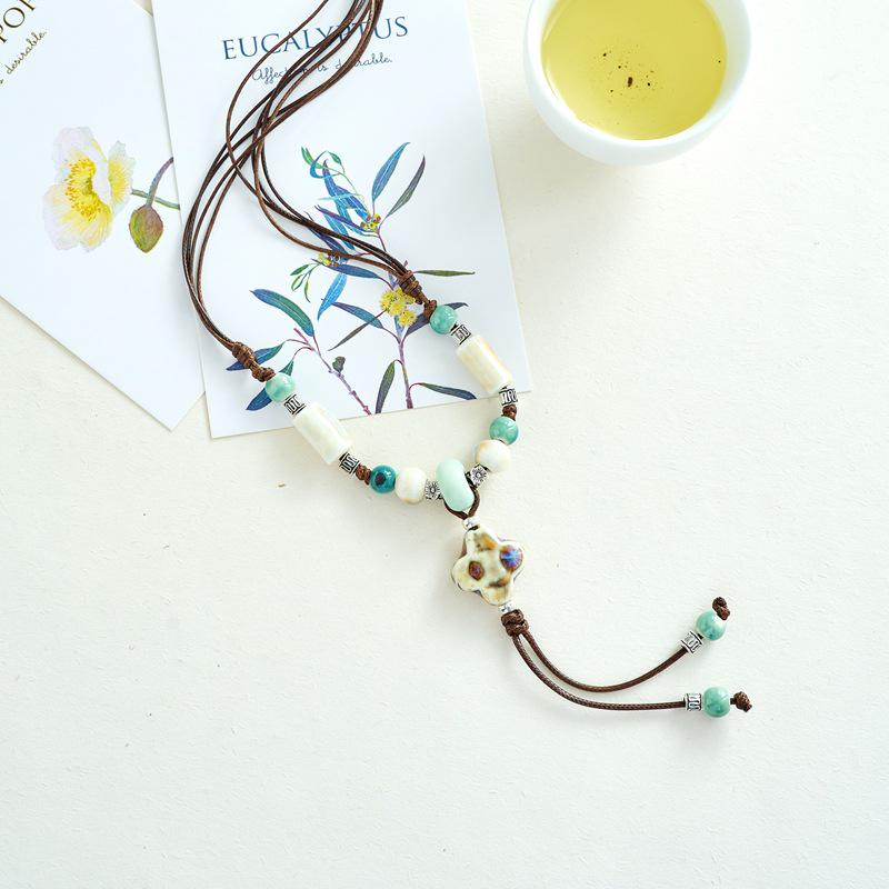 

Bohemian Retro Butterfly Pendant Ceramic Necklace