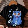 KPop Demon Hunters T-shirt for Children Cartoon Black Tee Top Girls Round Collar Short Sleeve Clothes Kids Summer Clothing Gift