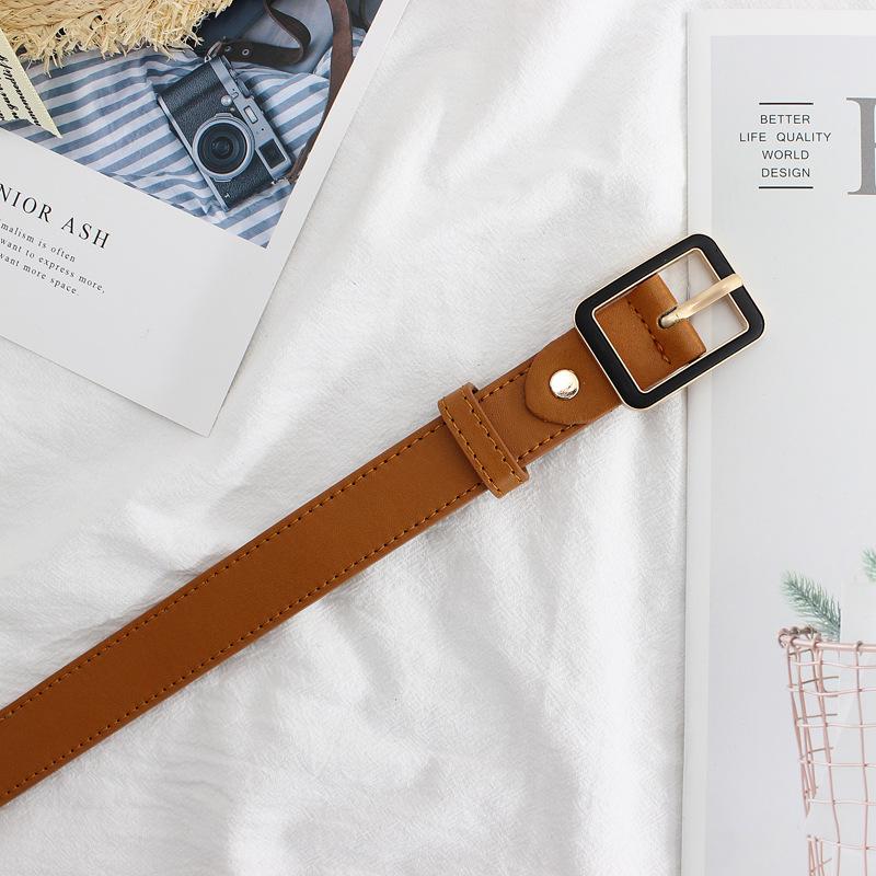 Women'S Paint Square Day Buckle Trendy Jeans Decorative Pu Belt Multi-Color