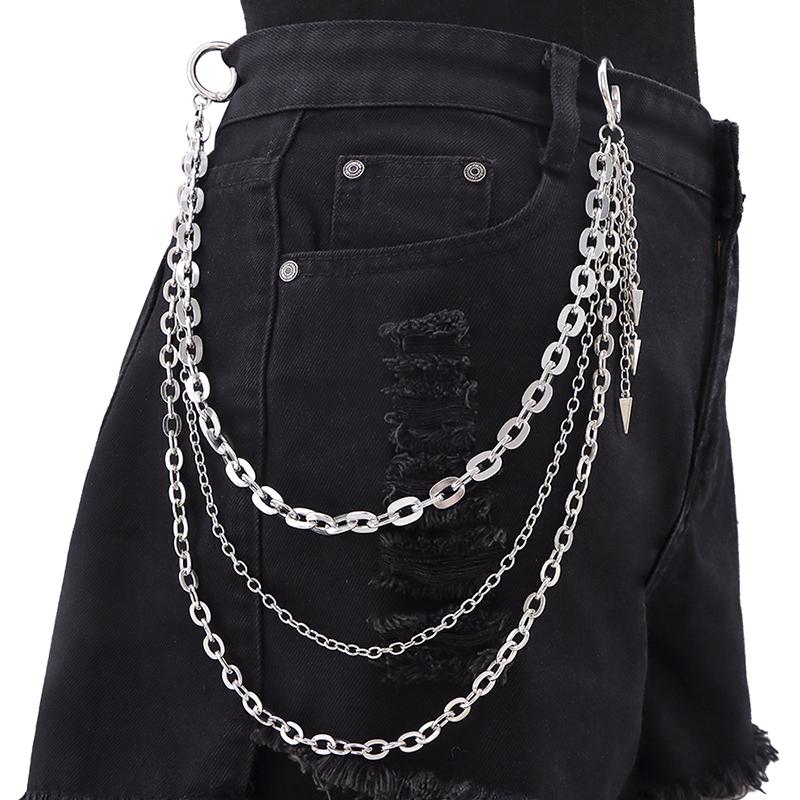 

Хип-хоп панк уличная поясная цепь для женщин мужчин готическая цепь для брюк многослойная цепь для брюк универсальная цепь для талии для брюк джинсов
