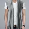 Frühling Herbst Strickjacke Jacke Einfarbig Unregelmäßiger Saum Drapierende Strickweste Streetwear
