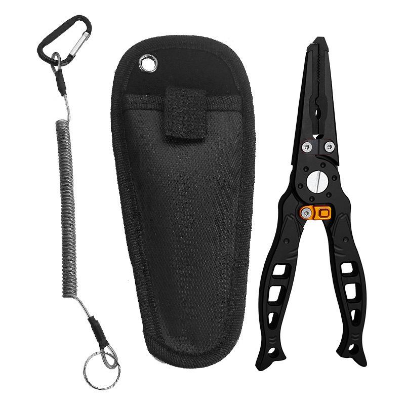 Fish-Shaped Aviation Aluminum Fishing Pliers with Split Ring and Line Cutter