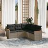 Vidaxl 5-Cz. Set da Giardino, Cuscini, Rattan PE Grigio