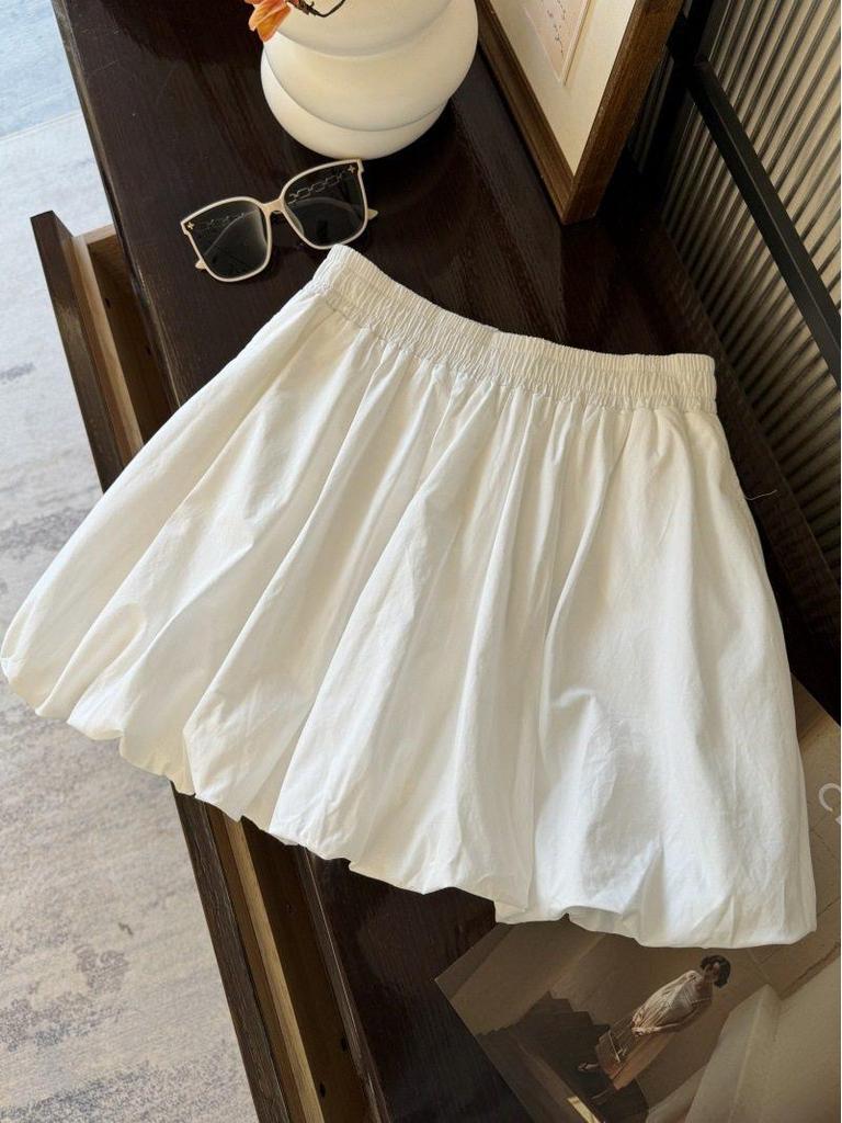 Spring-Summer Fluffy High-Waist Slimming Lantern Skirt for Women