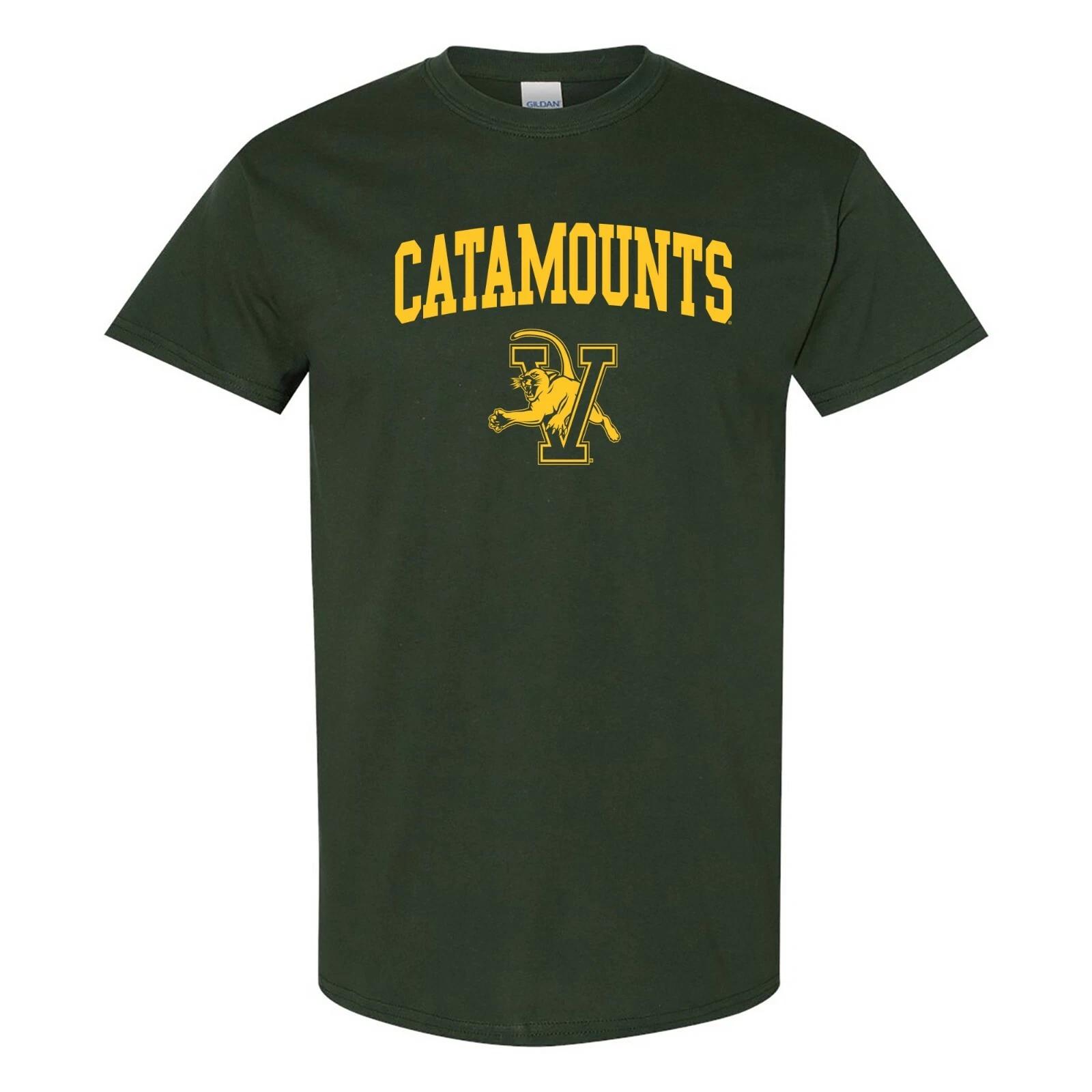 Футболка с логотипом-аркой Vermont Catamounts - Лесной S