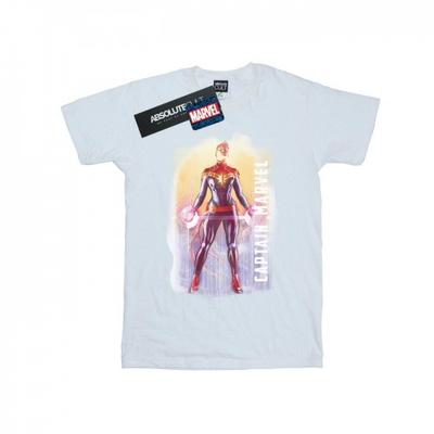 Girls Captain Marvel Watercolor Cotton T-Shirt
