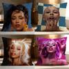 Fashion D-DDoja Cat Cushion Cover Soft Washable Pillow Case Multi-Scene for Couch Bed Travel Office Use