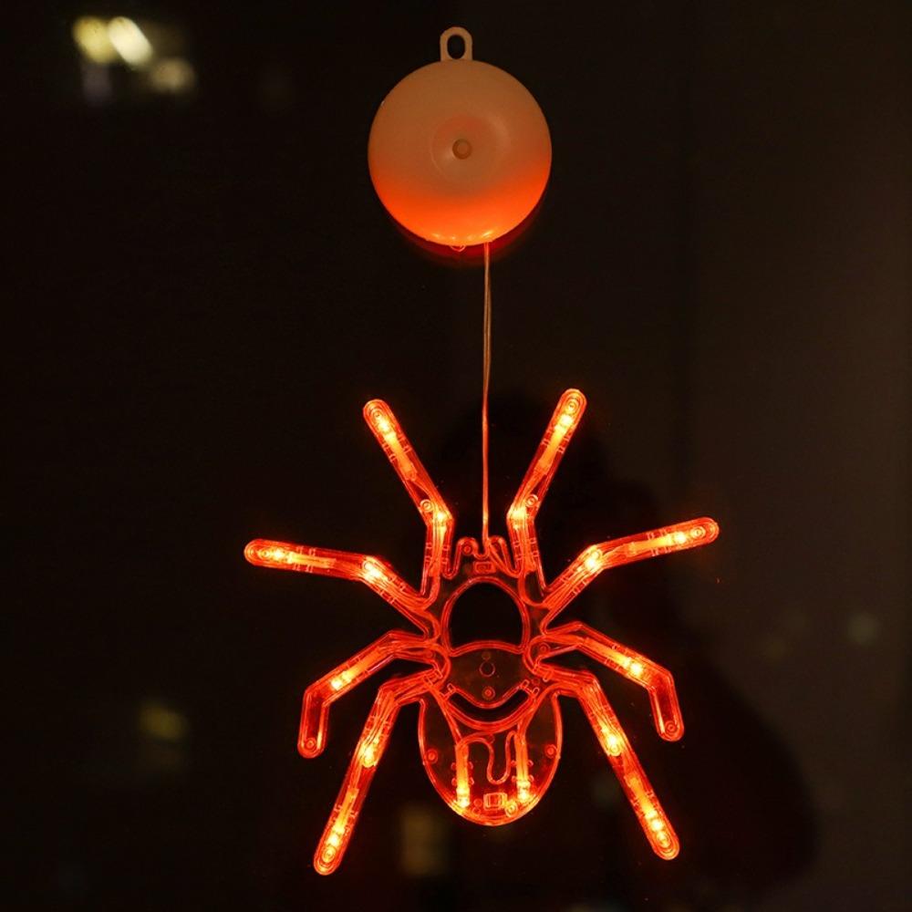 LED Powered Halloween Suction Cup Light Glowing Effect Orange Color Pendant Hanging Lights Hanging Design Suction Cup Mount