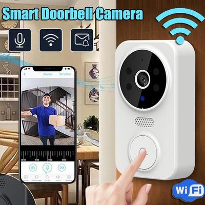 Wireless Smart Video Doorbell Visual Real Time Intercom Wi-Fi Videobell Night Vision Home Security Camera Two-Way Audio Doorbell Camera