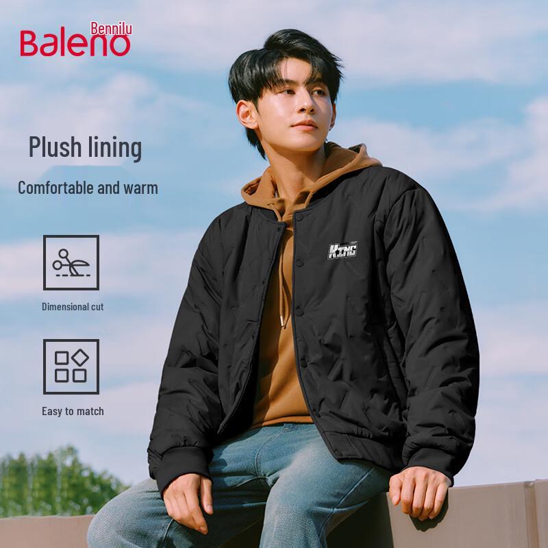 

Baleno Men s Winter Baseball Collar Padded Jacket M